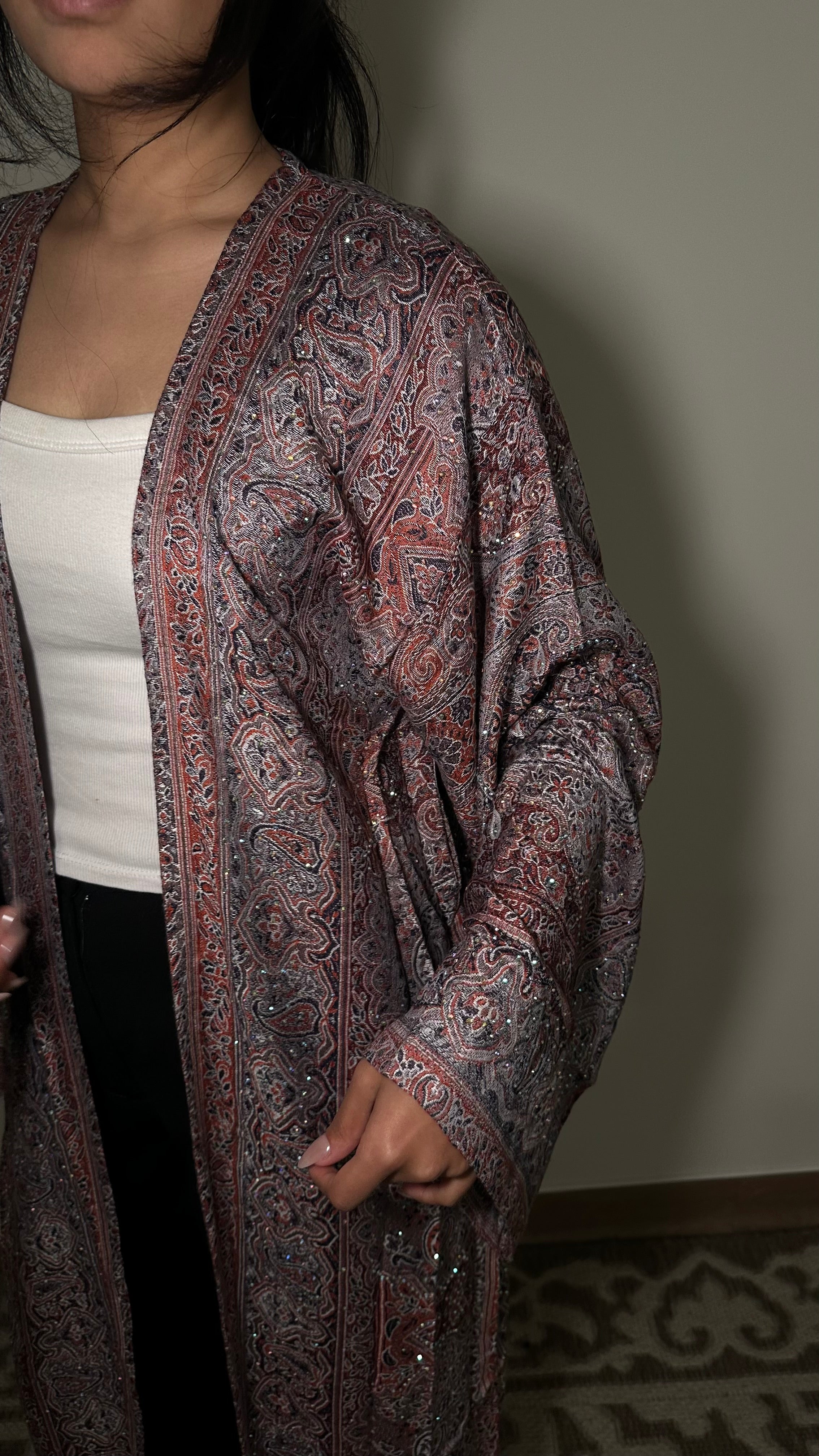 Pashmina abaya - Coffee