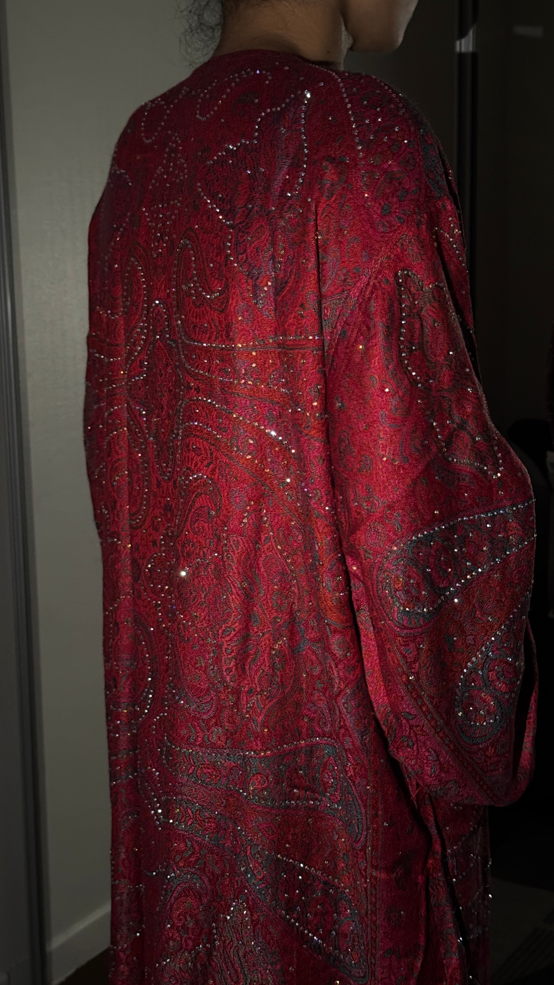 Pashmina abaya Berry