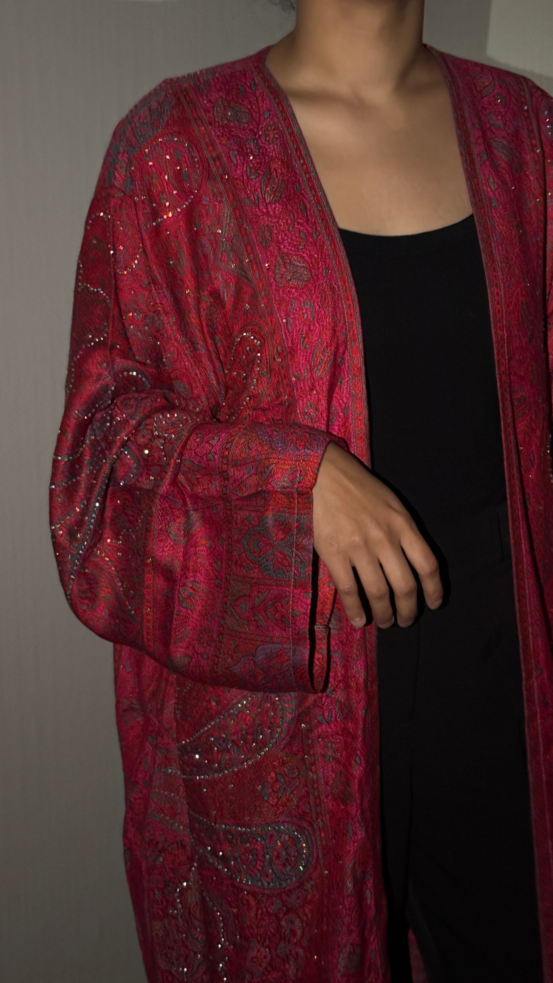 Pashmina abaya Berry