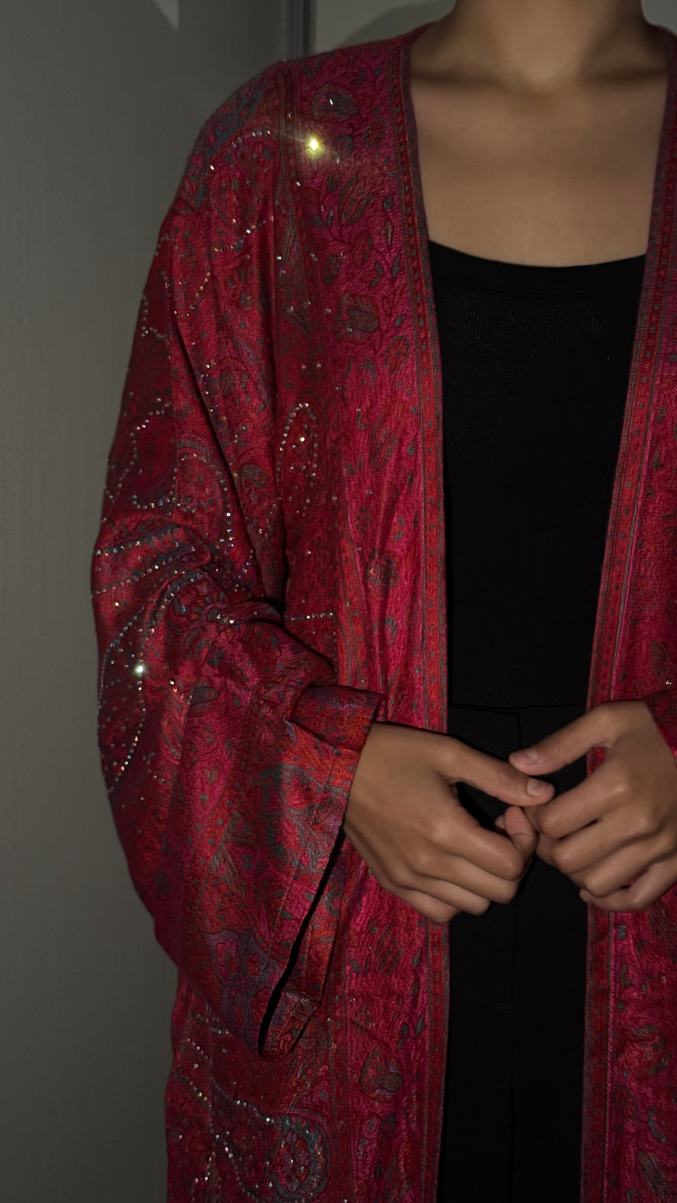 Pashmina abaya Berry