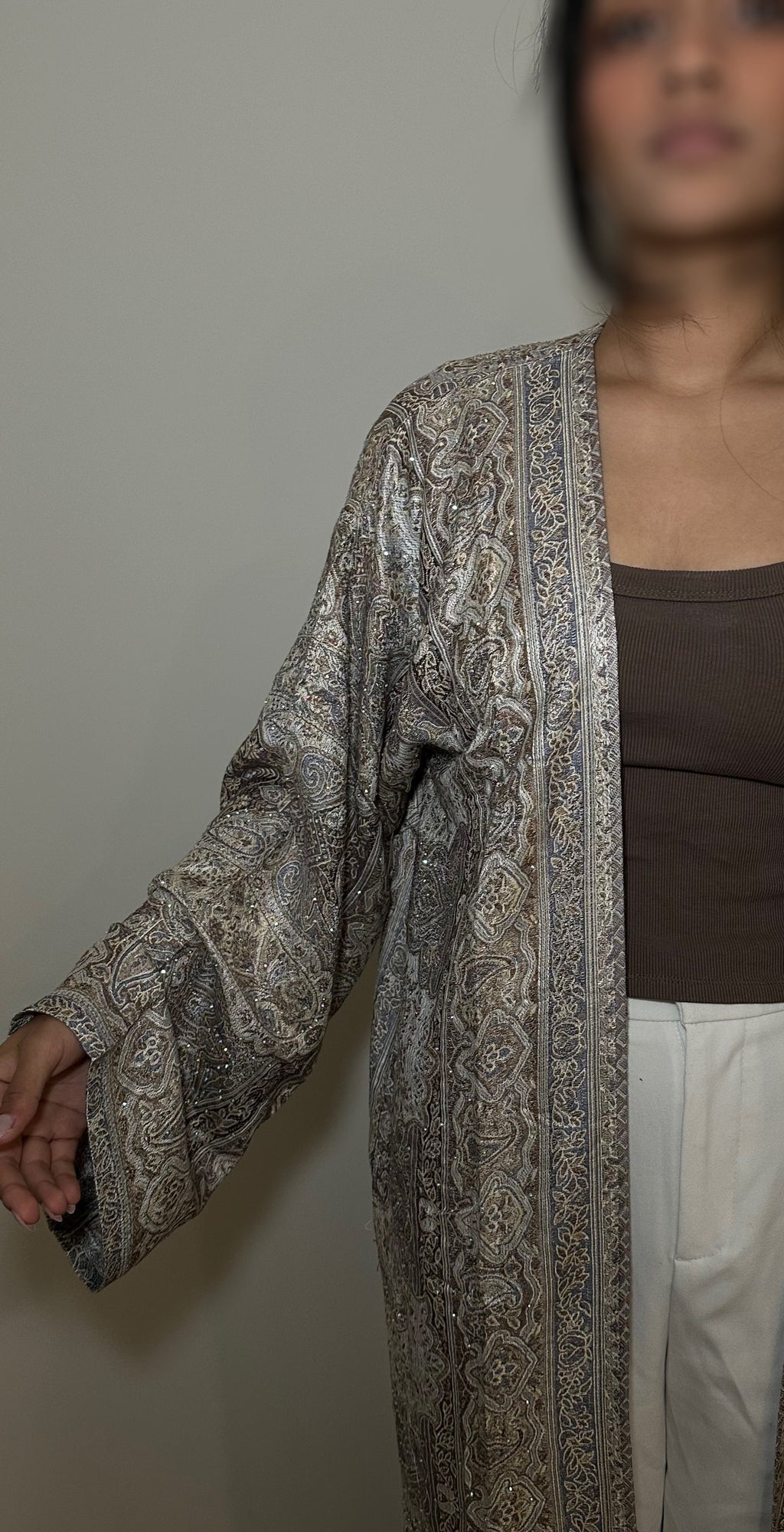 Pashmina abaya - Latte