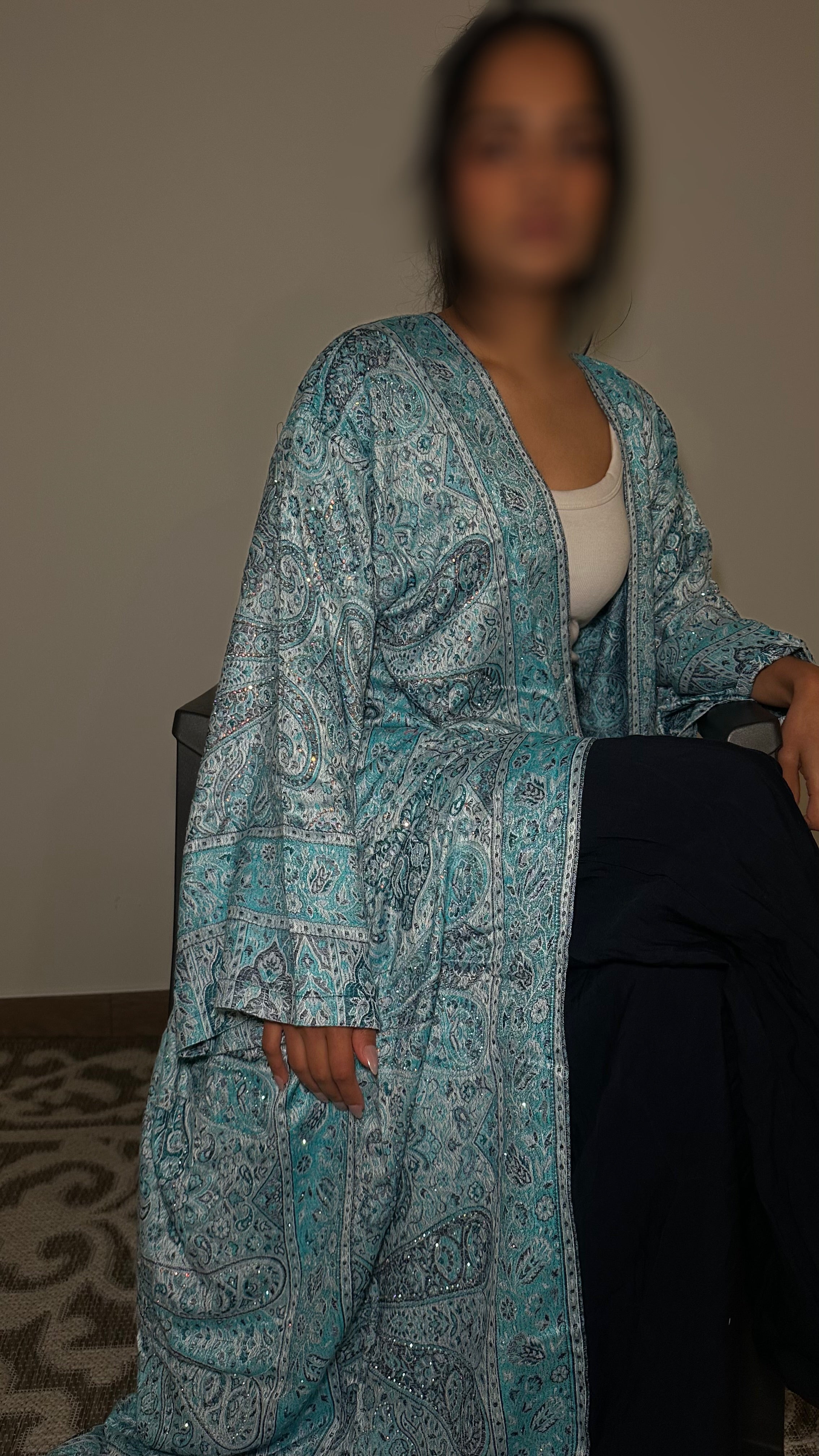 Pashmina abaya - Sapphire