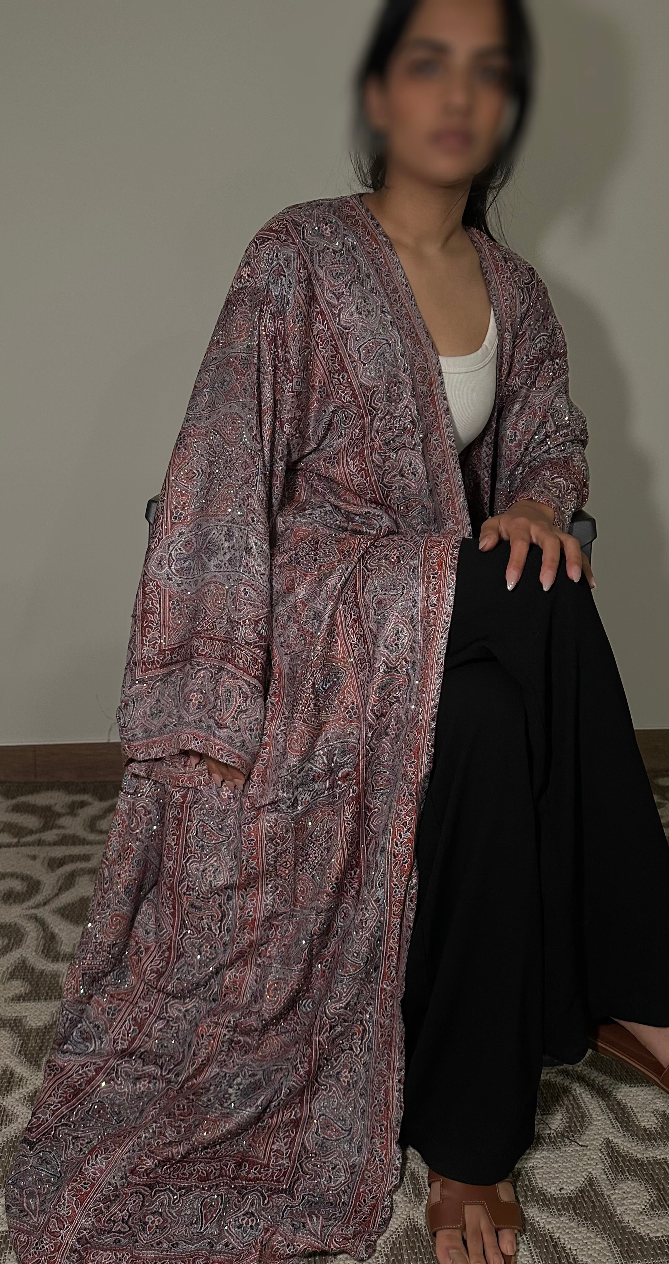 Pashmina abaya - Coffee